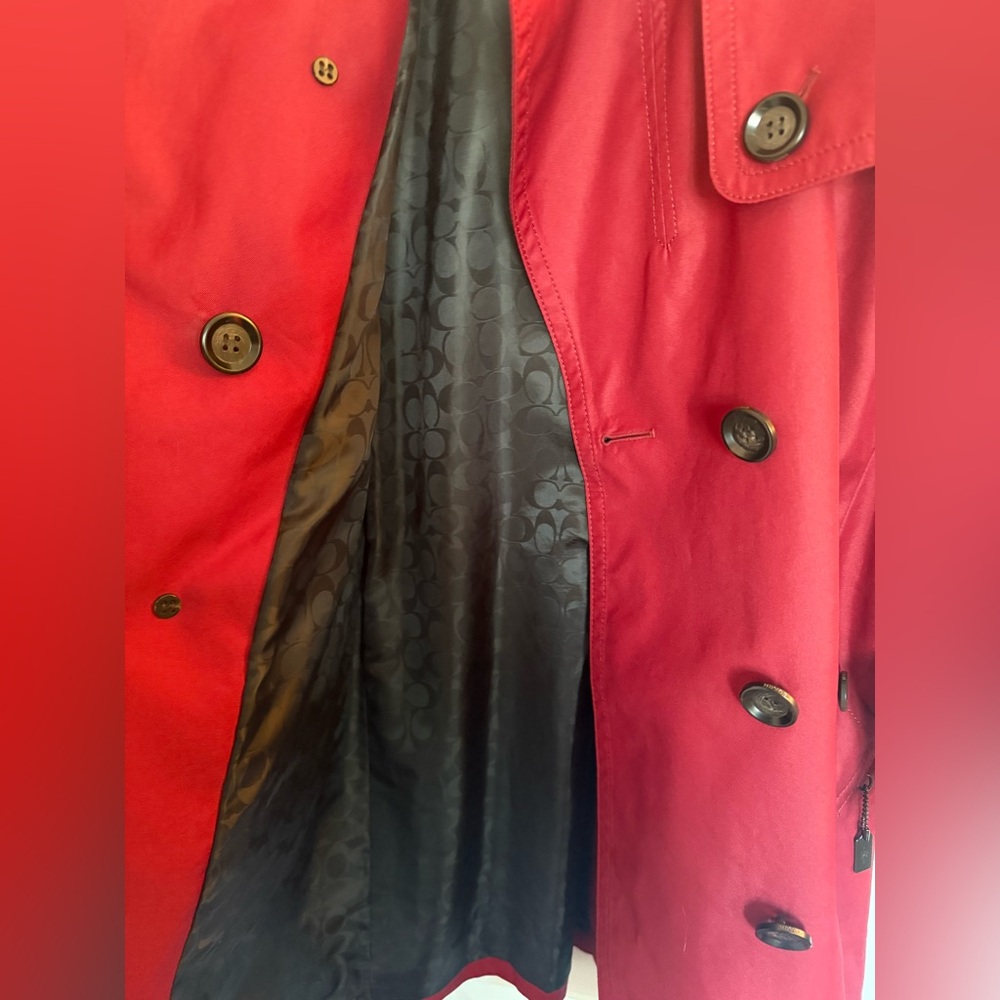 Coach Mint Condition Ruby Red Rain Coat - image 8